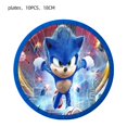 thumbnail image 2 of Cartoon Sonic Party Supplies Boys Birthday Party Disposable Tableware Set Paper Plate Cup Napkins Baby Shower Decorations, 2 of 4