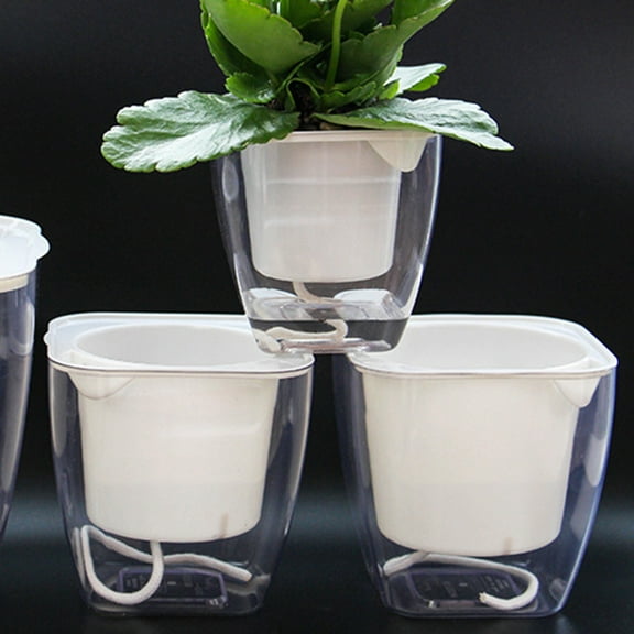 Raindrops 1Pack Self-watering Planter Pot in White Color for Home Decoration 19.0X18.0X17.5in