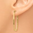thumbnail image 3 of 14K Yellow Gold Polished 2.25mm Rectangle Hoop Earrings, 3 of 4