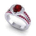 thumbnail image 2 of 2.35 Carat Oval Cut Garnet & Red Ruby Gemstone Elegant Bridal Ring for Ladies Solid 14K White Gold Size 7.5 by Diamond-Capitals, 2 of 8