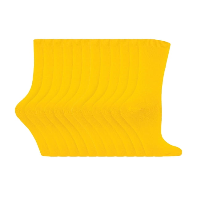 Chaussettes pour Femmes en Coton Uni Riche / 12 Paires / Sock Snob / Chaussettes Fines Colorées Mi-Mollet