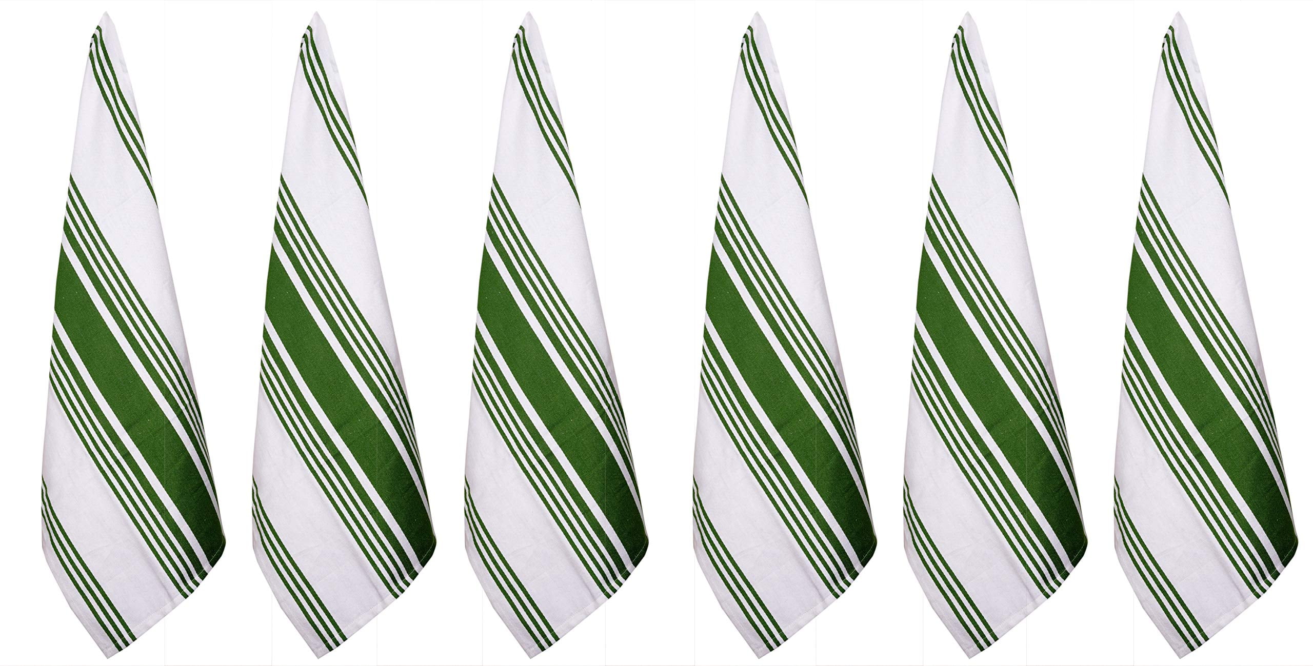 Urban Villa Kitchen Towels (20x30 Inches 6 Pack) Extra Large Premium Dish Towels for Kitchen Green & White Dish Cloths Highly Absorbent 100% Cotton Kitchen Hand Towels with Hanging Loop Tea Towels