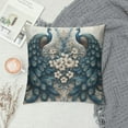 thumbnail image 2 of GOSMITH  Square Throw Pillow Covers Beautiful Elegant Blue Peacocks Pillow Cases Decorative for Home Bedroom Sofa Flowers Butterflies Animal Art Design Pillowcases, 2 of 5