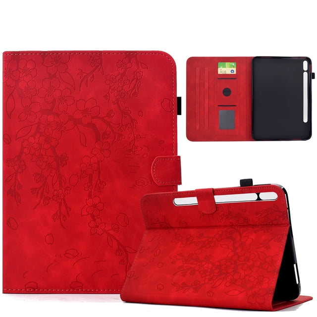 FOXDOCK Tablet Case for Samsung Galaxy Tab S9 FE with Card Slots, Auto Sleep/Wake, Stand Function, Full Protection Floral Folio Cover