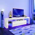 TV Stand with LED Lights up to 75 inch TV, Smart Modern TV for
