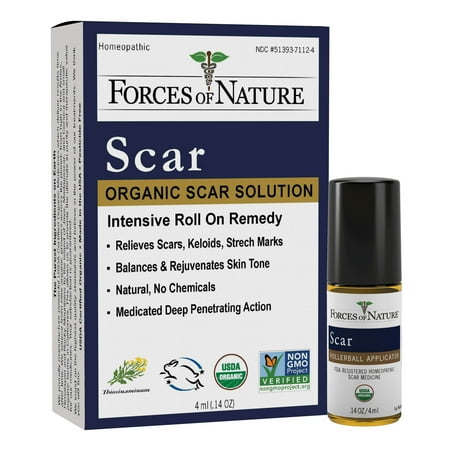 Forces of Nature Scar Control 4ml Rollerball, Organic, Plant-Based, Visibly Improves Old and New Scars
