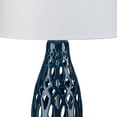 thumbnail image 3 of Benzara BM241101 Lampe de Table avec Motif Filigrane Découpé, Bleu, 3 of 5
