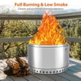 thumbnail image 3 of 20.5 Inch SmokelessPit forWood Burning, Portable Stainless Steel Camping Stove withand Unique RemovablePan Design, H: 11.5 in, 18.7 lbs - Ideal for Camping, 3 of 9