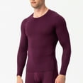 thumbnail image 2 of Yiliang Mens Long Sleeve Shirts Slim Fit Warm Heated Undershirts Fall and Winter Clothing,Wine,XL, 2 of 4