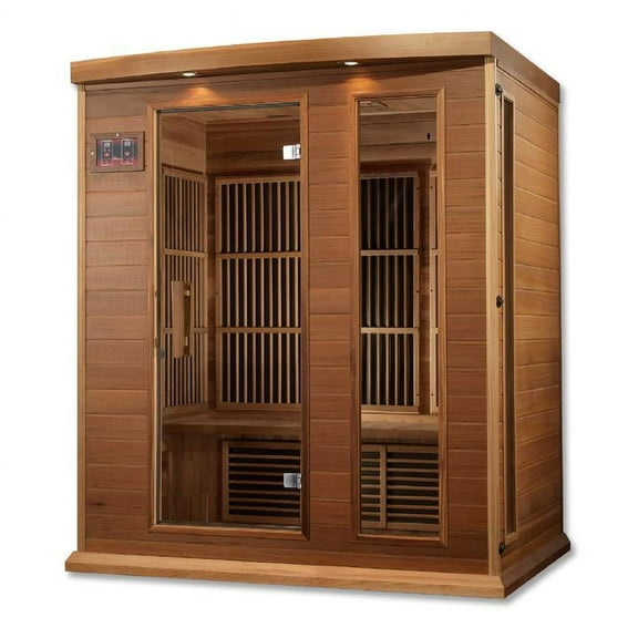 Maxxus 3-Person Near Zero EMF (Under 2MG) FAR Infrared Sauna (Canadian Hemlock)