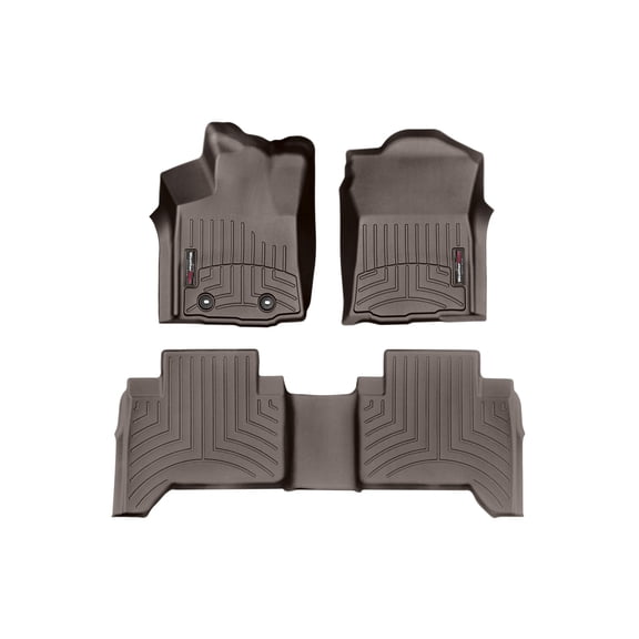 WeatherTech Custom Fit FloorLiners compatible with 2016-2017 Toyota Tacoma - 1st & 2nd Row, Cocoa