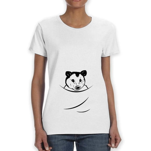 Wrapped Opossum Shaped T-Shirt Women -Smartprints Designs, Female XX-Large