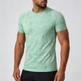 thumbnail image 5 of GUZOM Mens Performance Quick Dry T Shirt Moisture Wicking Nylon Spandex Athletic Wear Workout Top Crewneck Regular Fit Green,Size M, 5 of 8