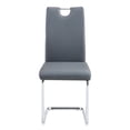 thumbnail image 6 of Modern Dining Chairs Of 4 - Grey Faux Leather Upholstered With Metal Legs For Room And Kitchen Covered Robust Construction Stability, 6 of 7
