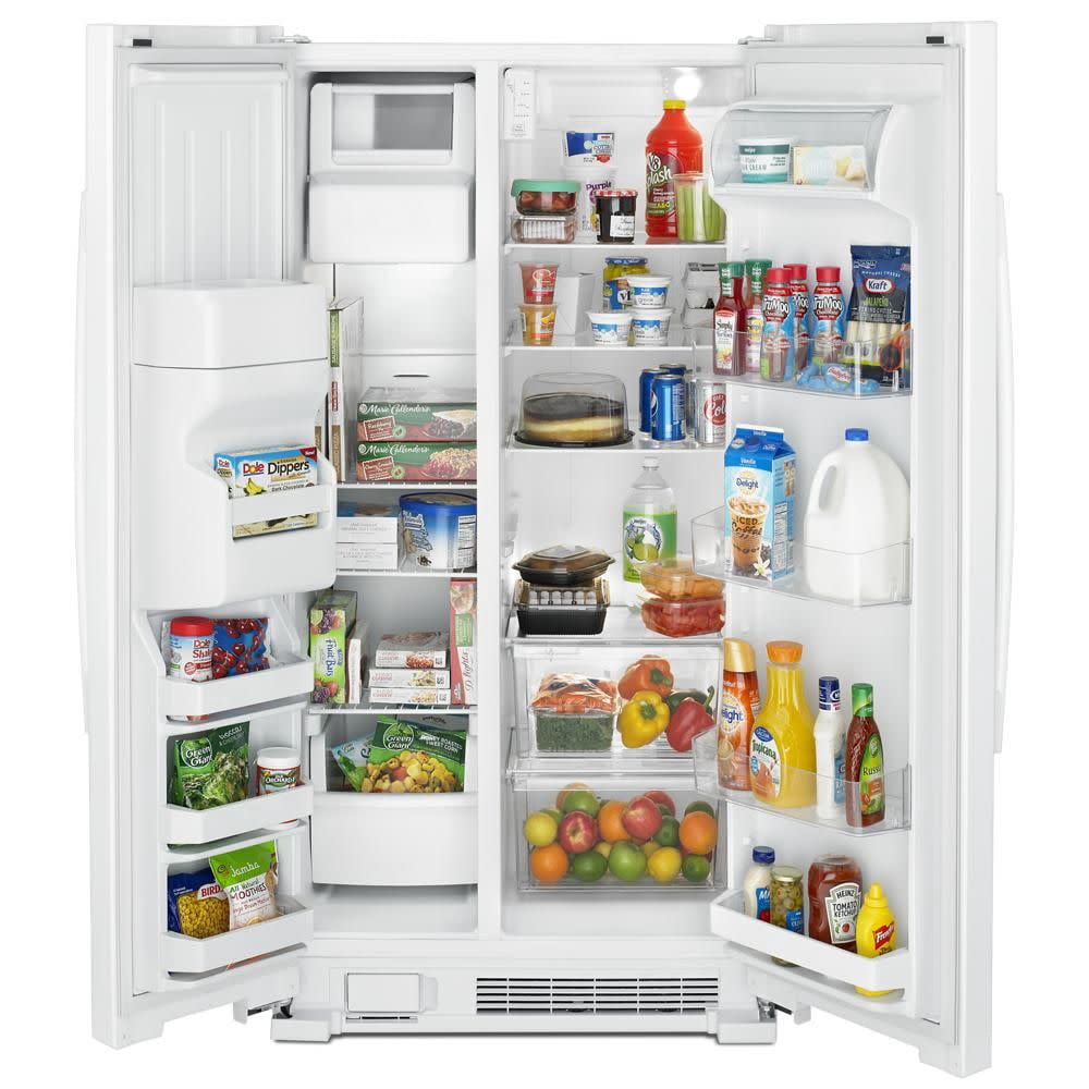Amana ASI2575GRB - Refrigerator/freezer - side-by-side with water dispenser, ice dispenser - niche - width: 35.8 in - depth: 27.5 in - height: 69.3 in - 24.5 cu. ft - black