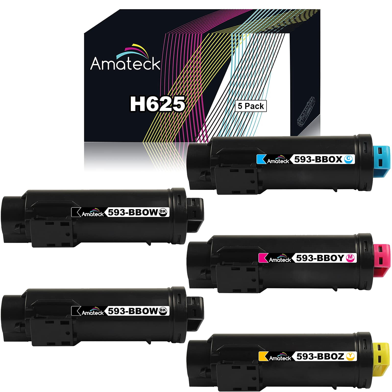 Cartuchos De Tóner Compatibles Para Impresora Dell H625/H825 - Pack 4 (negro, Cian, Amarillo, Magenta), Hasta 3500 Páginas