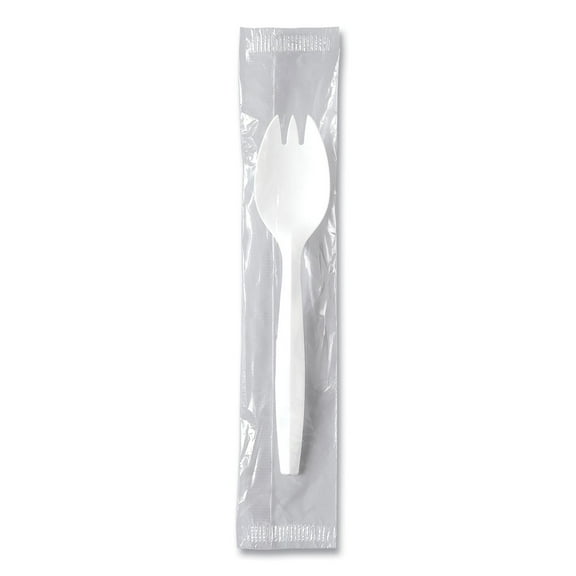SOLO MOW6-0007 Individually Wrapped Regal Mediumweight Plastic Cutlery Spork - White (1000/Carton)