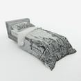thumbnail image 3 of Ambesonne Modern Bedding Set 4 Pcs, Sketchy Art Landmark, Queen, Black and White, 3 of 3
