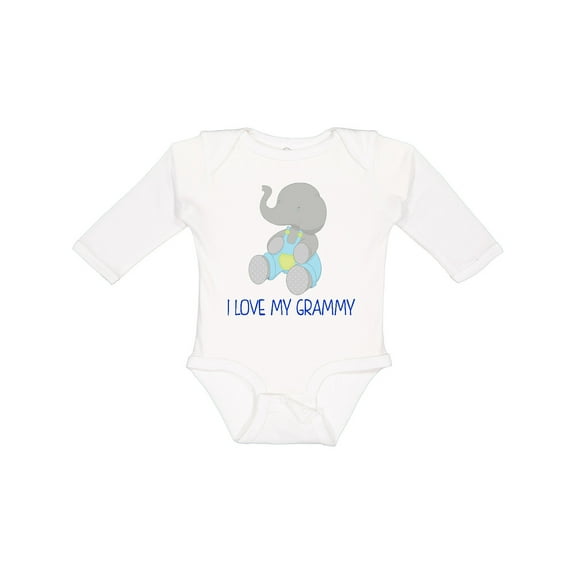 Inktastic I Love My Grammy Elephant Boys or Girls Long Sleeve Baby Bodysuit