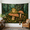 B, variant on XaaKee Tapestry Wall Hanging, Firefly Starry Glen Frog Wreath, High-Quality Polyester Large Tapestry, 60x40Inch