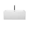thumbnail image 4 of Melody 60 Inch Freestanding Bathtub in White with Polished Chrome Trim and Floor Mounted Faucet in Matte Black, 4 of 8