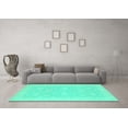 thumbnail image 3 of Ahgly Company Machine Washable Indoor Rectangle Oriental Turquoise Blue Modern Area Rugs, 8' x 12', 3 of 4