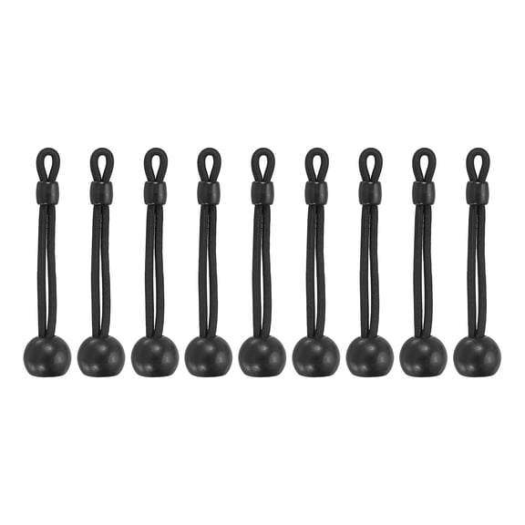 Uxcell 10 Pcs Ball Bungee Cords, 3 Inch Universal Roller Shade Tie Downs Replacement Parts Weather Resistance for Indoor/Outdoor Sunshade, Exterior Blinds, Sun Shades, Black