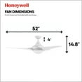 thumbnail image 2 of Honeywell 51804-45 52 in. Remote Control Contemporary Indoor LED Ceiling Fan with Light - Bright White, 2 of 9