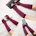 thumbnail image 4 of Laonim Punk Gothic Rock Long Arm Warm Fingerless Gloves, 4 of 6