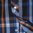 thumbnail image 6 of Coevals Club Mens Pearl Snap Plaid Western Cowboy Button Up Long Sleeve Shirts Blue Black Orange 05 Small, 6 of 7