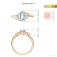 thumbnail image 3 of ANGARA Natural Oval 1 ct Aquamarine Bypass Ring with Trio Diamond Accents in 14K Rose Gold for Women (Size-8x6mm) | March Birthstone, Anniversary, Jewelry Gift for Women | Natural Aquamarine Ring, 3 of 7