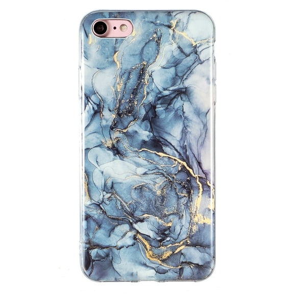 Dteck Phone Case Compatible with iPhone SE 2022, iPhone SE 2020, iPhone 8, iPhone 7,Marble Pattern IMD Shockproof Silicone Soft Flexible TPU Slim Lightweight Protective Cover,Gray Marble