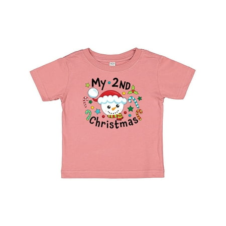

Inktastic My 2nd Christmas Cute Snowman with Candy Canes Gift Baby Boy or Baby Girl T-Shirt
