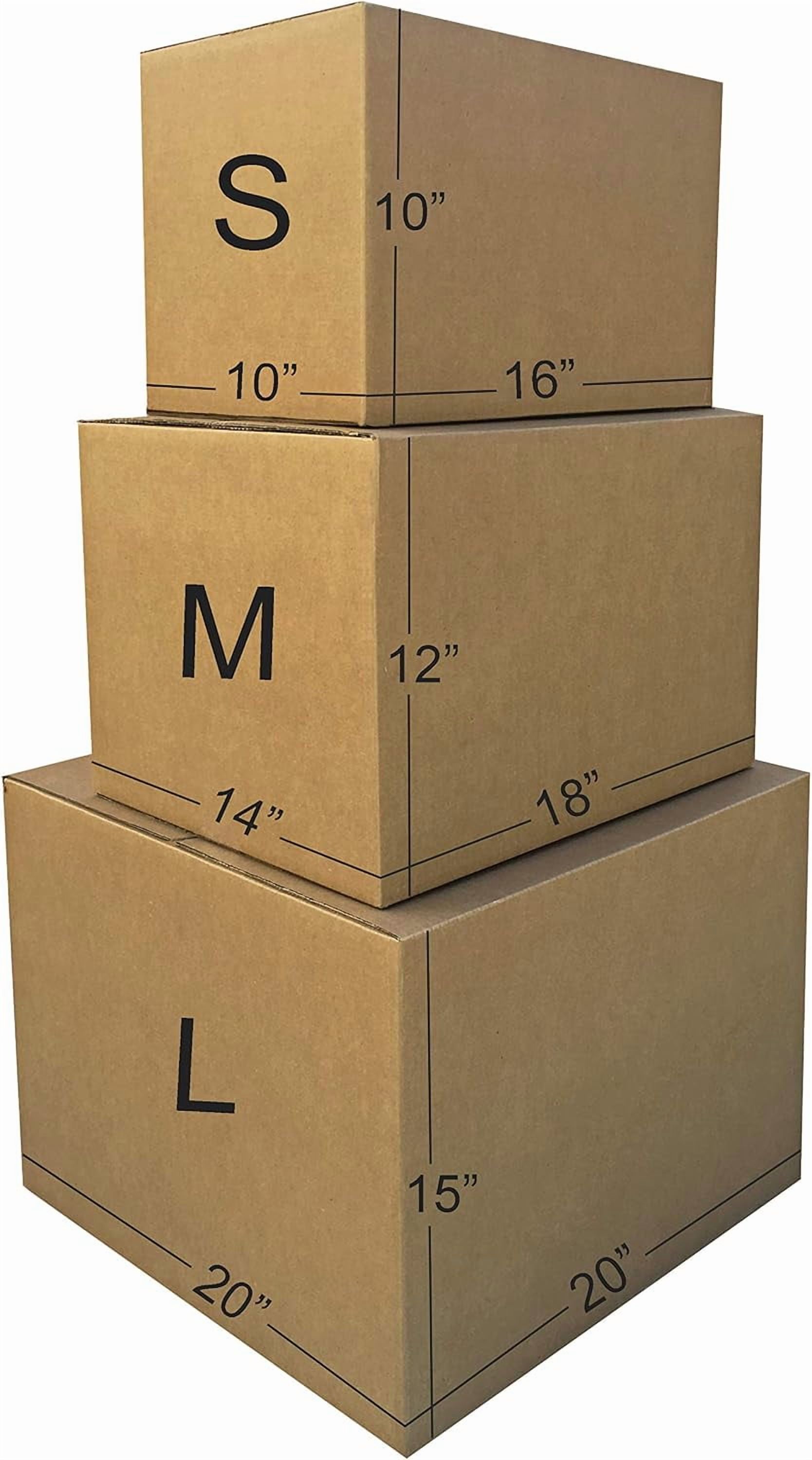 Cardboard Moving Boxes, Small, Medium, and Large (Assorted), 30-Pack, Brown