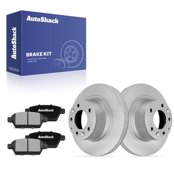AutoShack Rear Brake Rotors & Ceramic Pads for Ford & Mazda, Fusion 2006-2012 6 2006-2013, AWD FWD L4 2.3L 2.5L V6 3.0L 3.5L 3.7L - Coated - ArmorStop - 11.01" (279.6 mm), 5-Lug