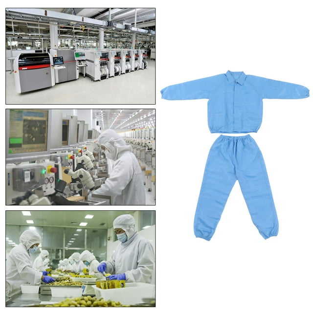 Esd Lab Coat, Polyester Esd Coat Protective Paint, Workshop Split Clean Clothes, Anti Static Work Clothes, for Microelectronics, Optoelectronics, Bioengineering Industries