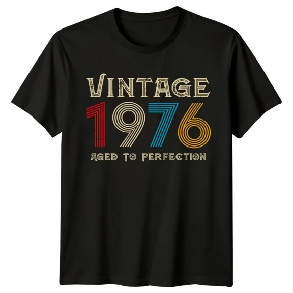 Vintage 1976 Aged To Perfection Mens T Shirt 49th Birthday