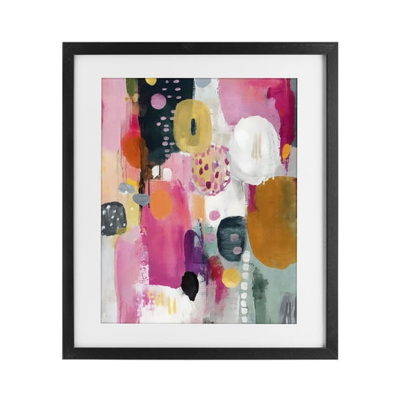 Stupell Industries Modern Abstract Blooms Cascade Black Framed Print Under Glass, 13 x 16, by Riley B