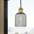 thumbnail image 2 of 616-1P-BB-G559-5SM Innovations Lighting Bridal Veil - 1 Light Cord Hung Mini Pendant-5 Inch Wide and 9 Inch Tall-Brushed Brass Finish-Light Smoke, 2 of 2