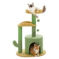 thumbnail image 4 of PAWZ Road 32" Cactus Cat Tree Tower with Cat Scratching Posts Cozy Condo Perch for Indoor Cats,Green, 4 of 12