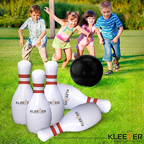 Includes Air Pump Kleeger Giant Bowling Game Set Outdoor & Indoor Fun For Children And Adults Inflatable Bowling Ball and Pins 