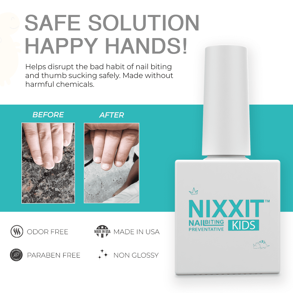 NIXXIT Nail Biting Deterrent Polish, Bitter, Non-Toxic, Safe Ingredients for Kids , 10ml Bottle