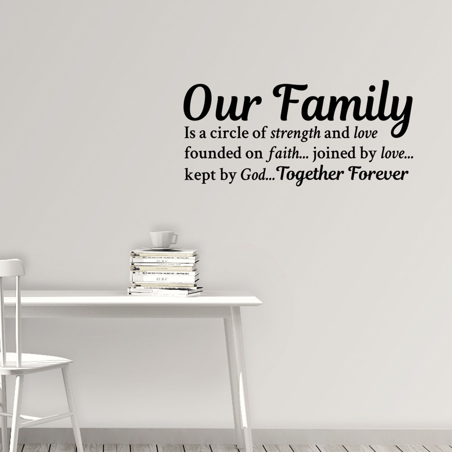 Our Family A Circle Of Strength And Love Founded On Faith Wall Art