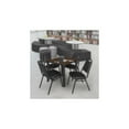 thumbnail image 3 of Regency Kee 30" Square Breakroom Table- Neo Walnut/ Black & 4 Restaurant Stack Chairs- Black, 3 of 9
