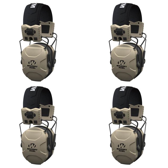Walkers XCEL 100 Équipement Actif de Protection Auditive pour Oreilles Cache-Écouteurs (Lot de 4)
