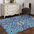 thumbnail image 3 of Vintage Morocco Area Rugs 3'x5', Washable Small Throw Rugs for Living Room Bedroom, Traditional Tribal Abstract Geometric Blue Indoor Outdoor Rug Non-Slip Low Pile Carpet Runner Reversible Floor Mats, 3 of 8