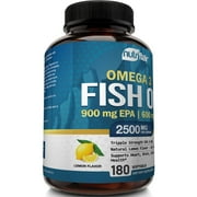 NutriFlair Fish Oil Omega 3 Supplement for Brain and Heart Health 180 Softgels