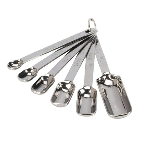 

HomeLife 1 Set Square Head Measuring Spoon Anti-rust Stainless Steel Comfortable Grip Measure Scoop Set Kitchen Gadget