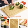 thumbnail image 6 of Yeshouse Extra Large Bamboo Cutting Board for Kitchen, Wooden Cutting Board for Kitchen, with Juice Groove and Handles, Over Sink Chopping Board for Meat, Vegetables, Turkey Carving, 6 of 7