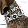 thumbnail image 2 of Peanuts Worldwide LLC Pet Collar, Dog Collar Metal Seatbelt Buckle, Peanuts Joe Cool Snoopy Poses and Text Gray Black Red White, 20 to 31 Inches 1.5 Inch Wide, 2 of 8